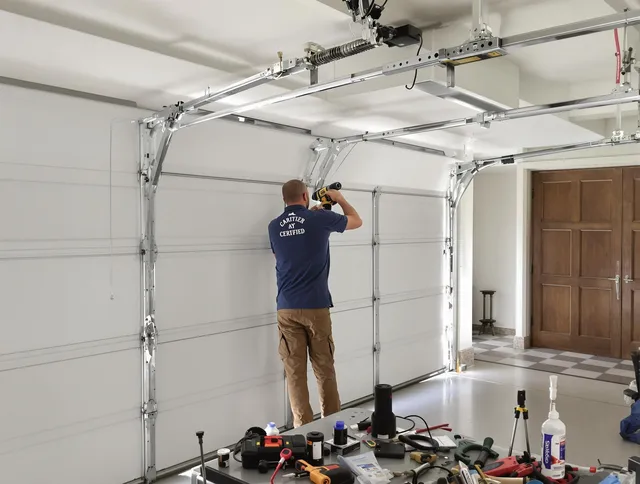 Montebello Garage Door Repair certified technician performing precision garage door repair in Montebello
